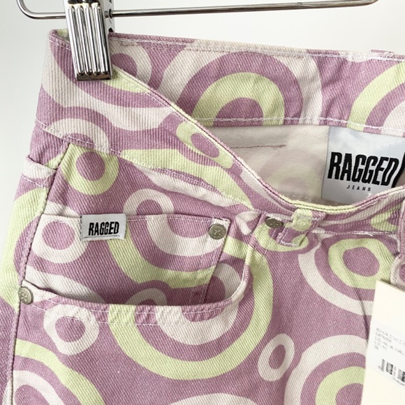 The Ragged Priest Purple and White Patterned Jeans - Picture 4 of 6